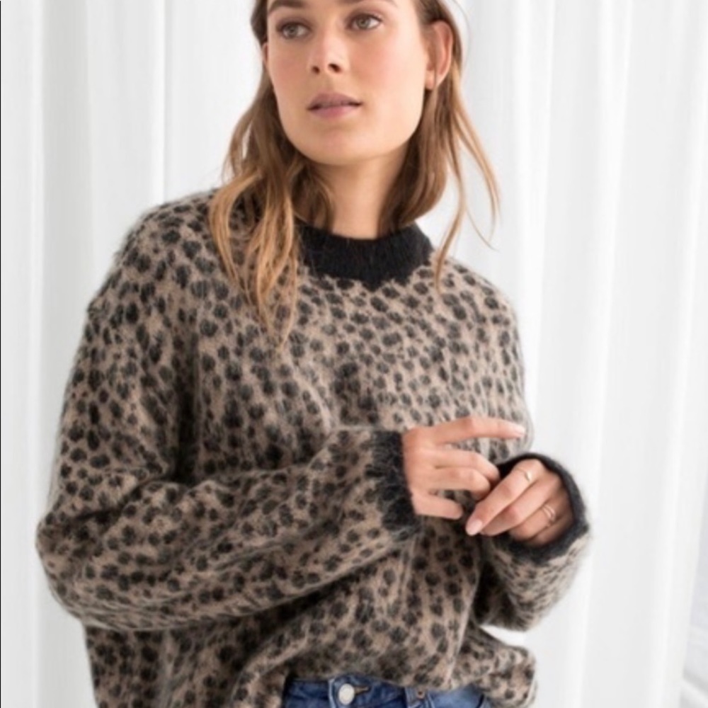& Other stories fuzzy wool leopard sweater